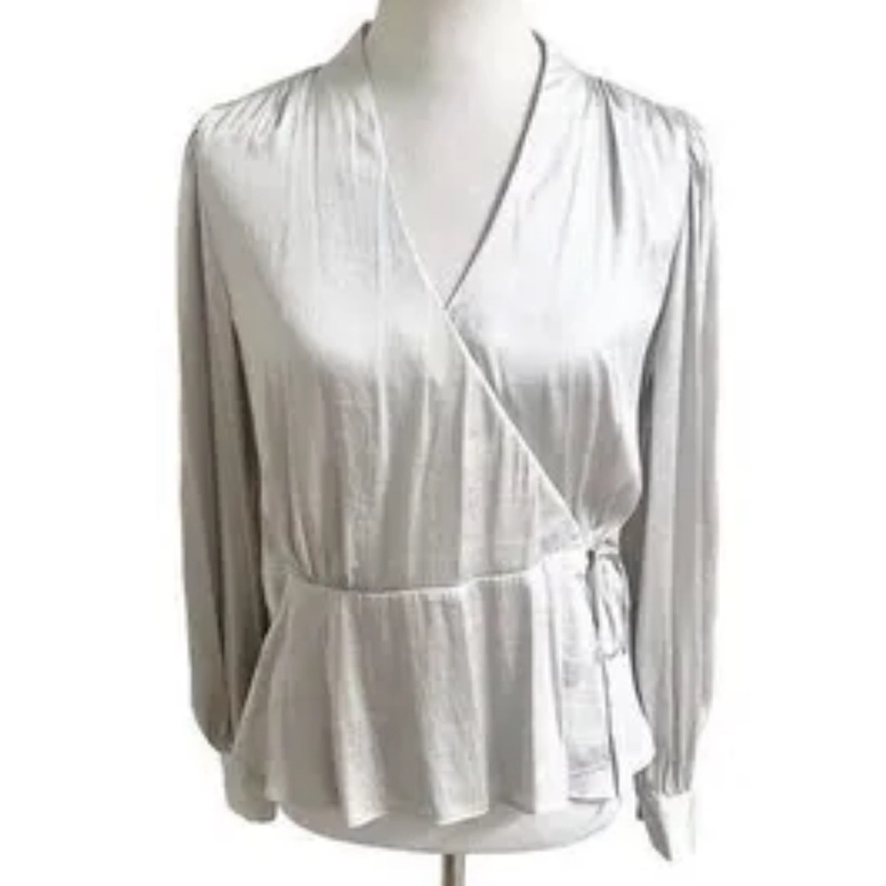 Banana Republic Silky Wrap Tie Blouse